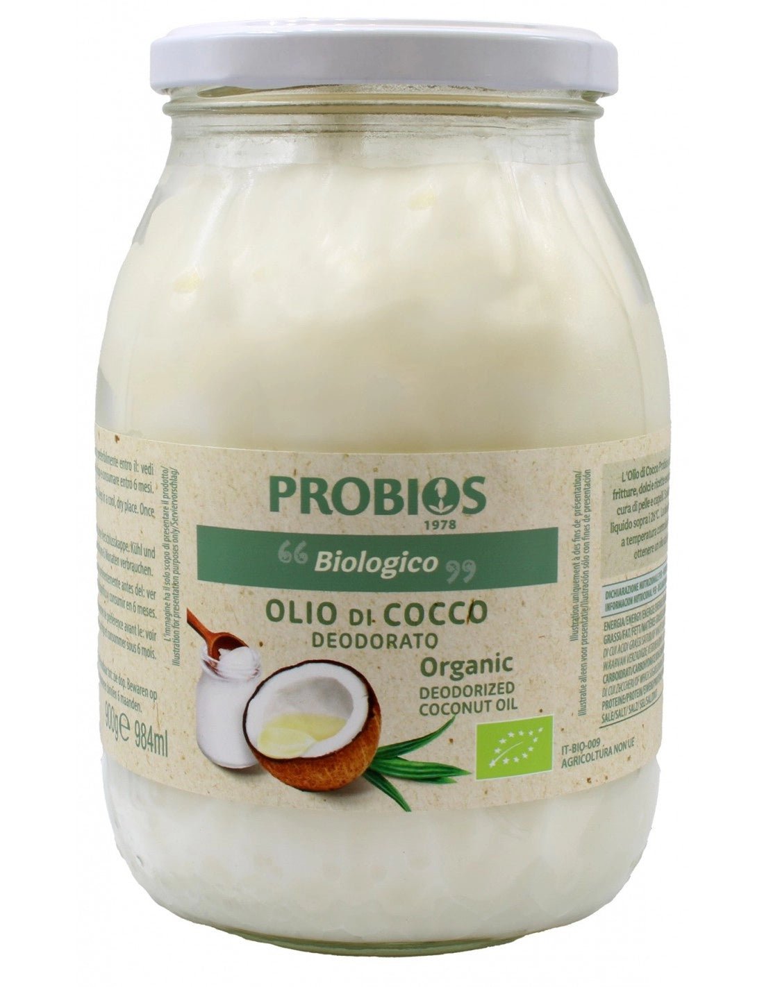 Olio di Cocco Deodorato Bio 900ml - Mangio Anch'io